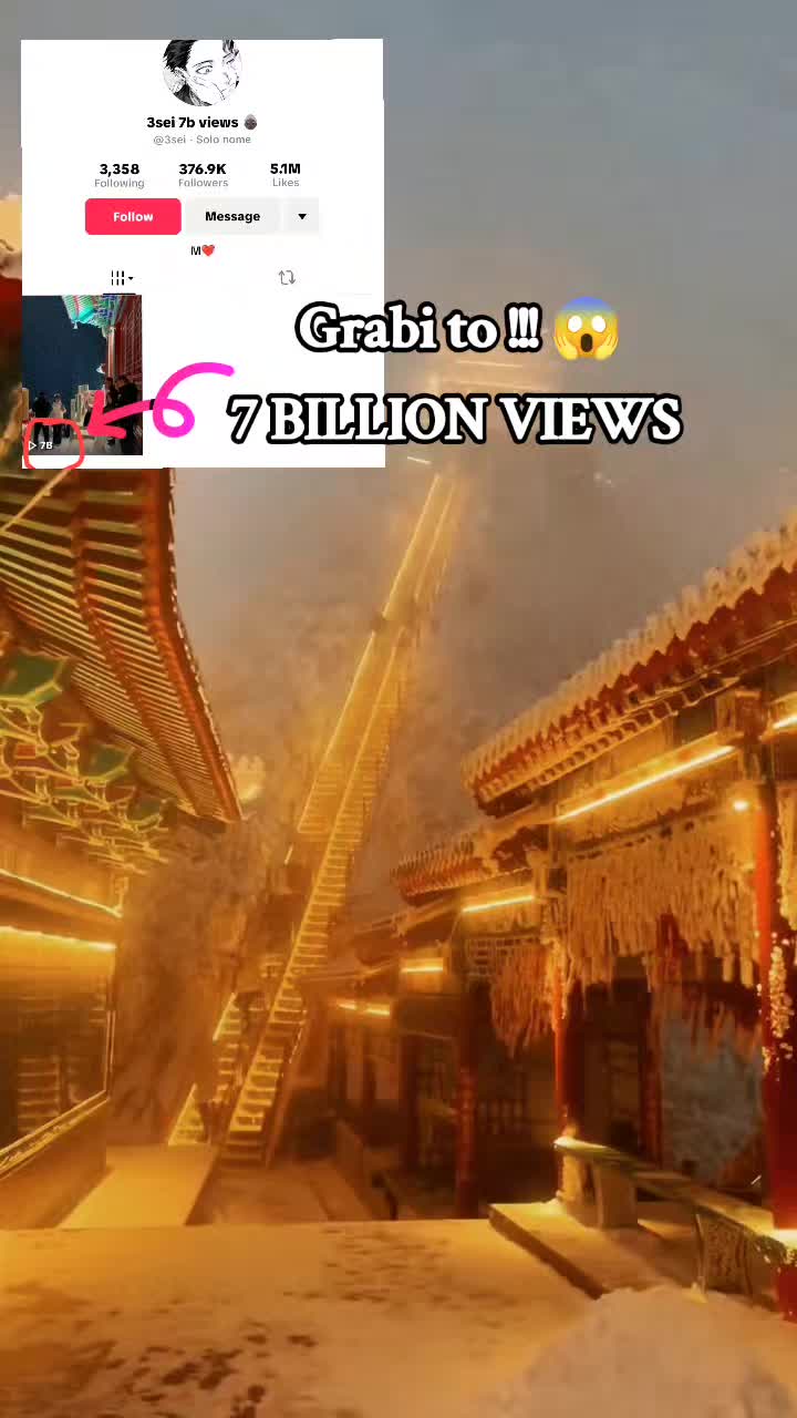 "Wow 😱 this just has 7 billion views.  #fyp #tiktokfamous #mostviewed #mostviralvideo #recordbreaker #7billionviews"